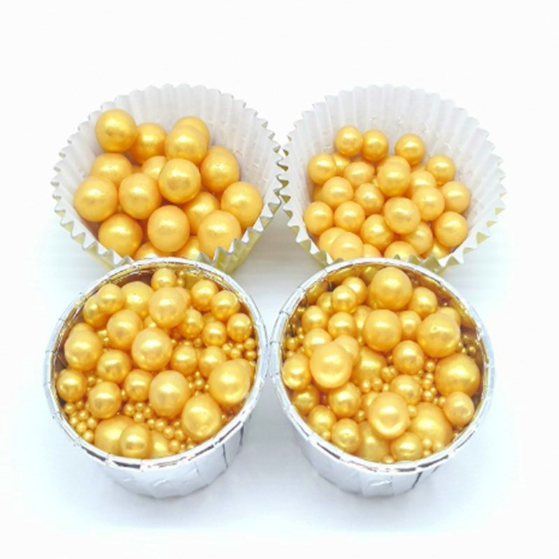 Golden Pearl Sprinkles in Different Sizes