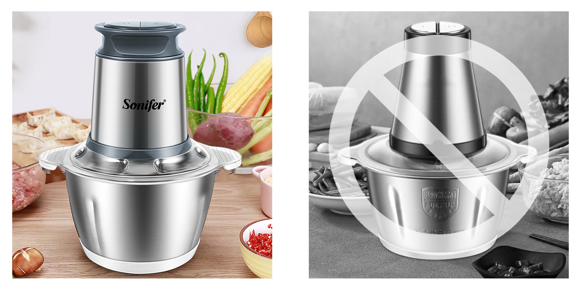 2 Speeds Stainless Steel Electric Grinder