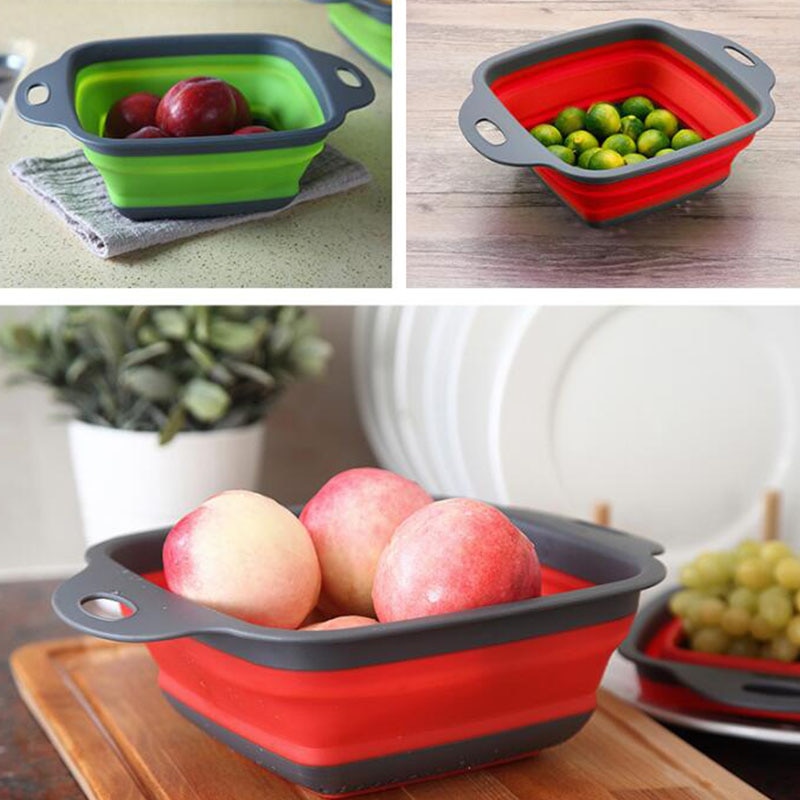 Square Foldable Washing Basket Colander