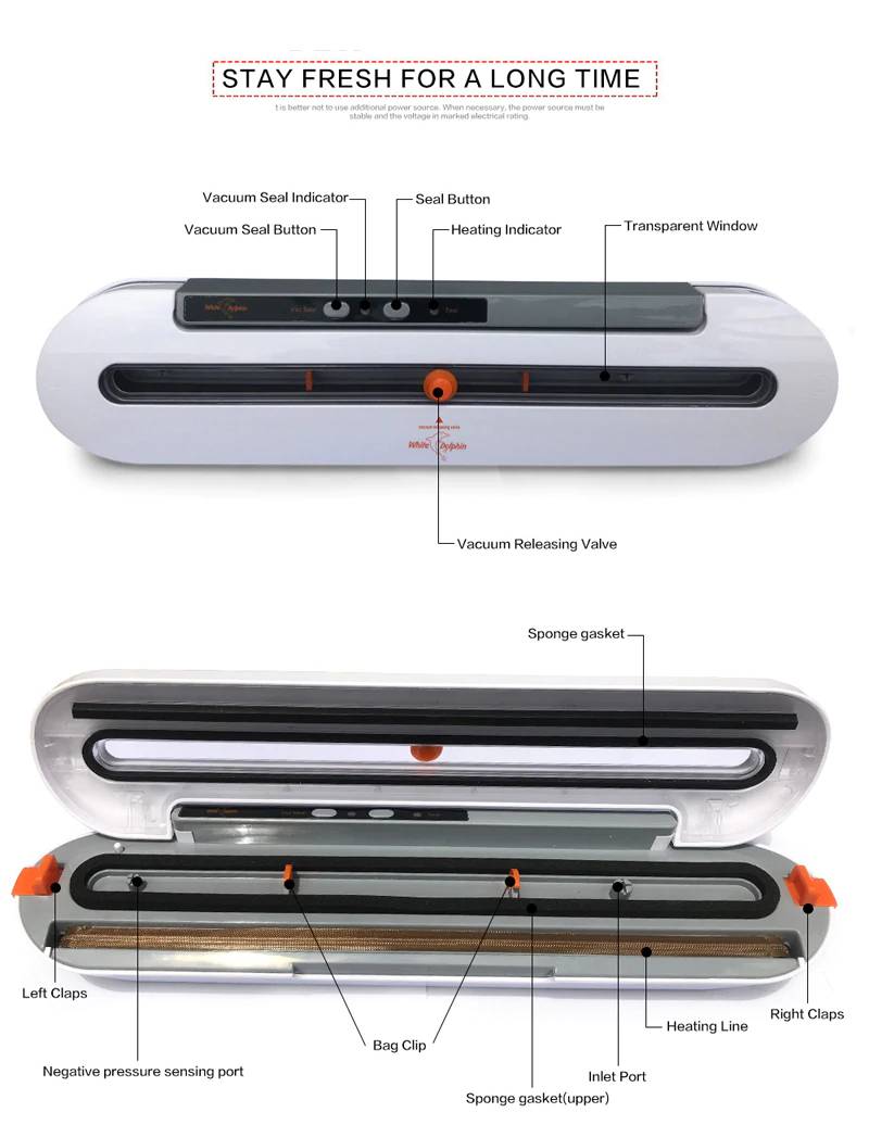 Electric Vacuum Sealer with 10 pcs Food Saver Bags