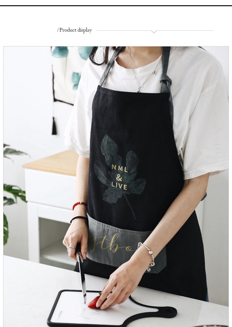 Coconut Leaf Printed Coffee Shop Barista Apron